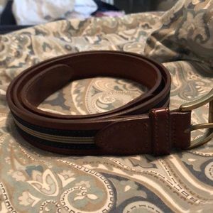 Blue and Khaki leather belt from Brooks 346